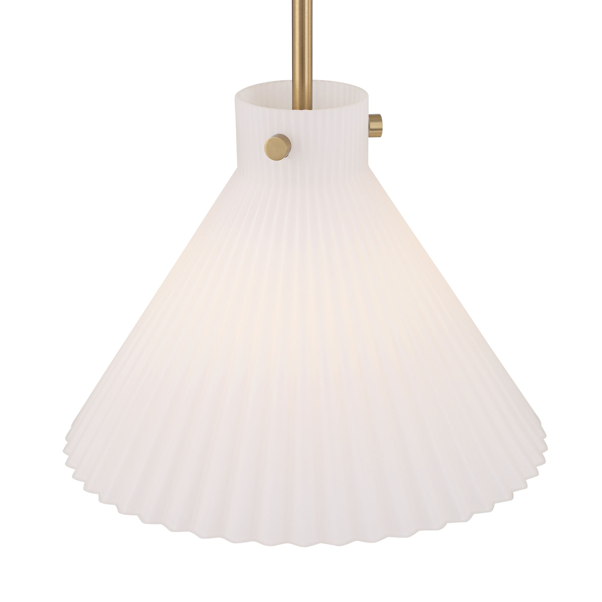 Image 4 Possini Euro Hannover 12"W Warm Brass White Glass Mini Pendant Light more views