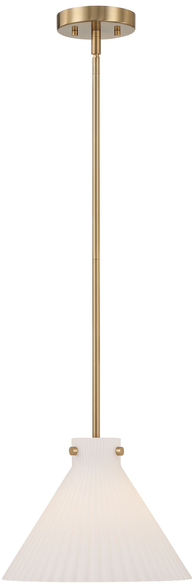 Image 6 Possini Euro Hannover 12"W Warm Brass White Glass Mini Pendant Light more views