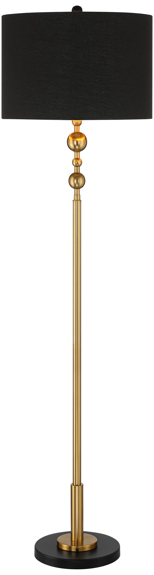Image 3 Possini Euro Harlowe 63" High Black and Gold Floor Lamp