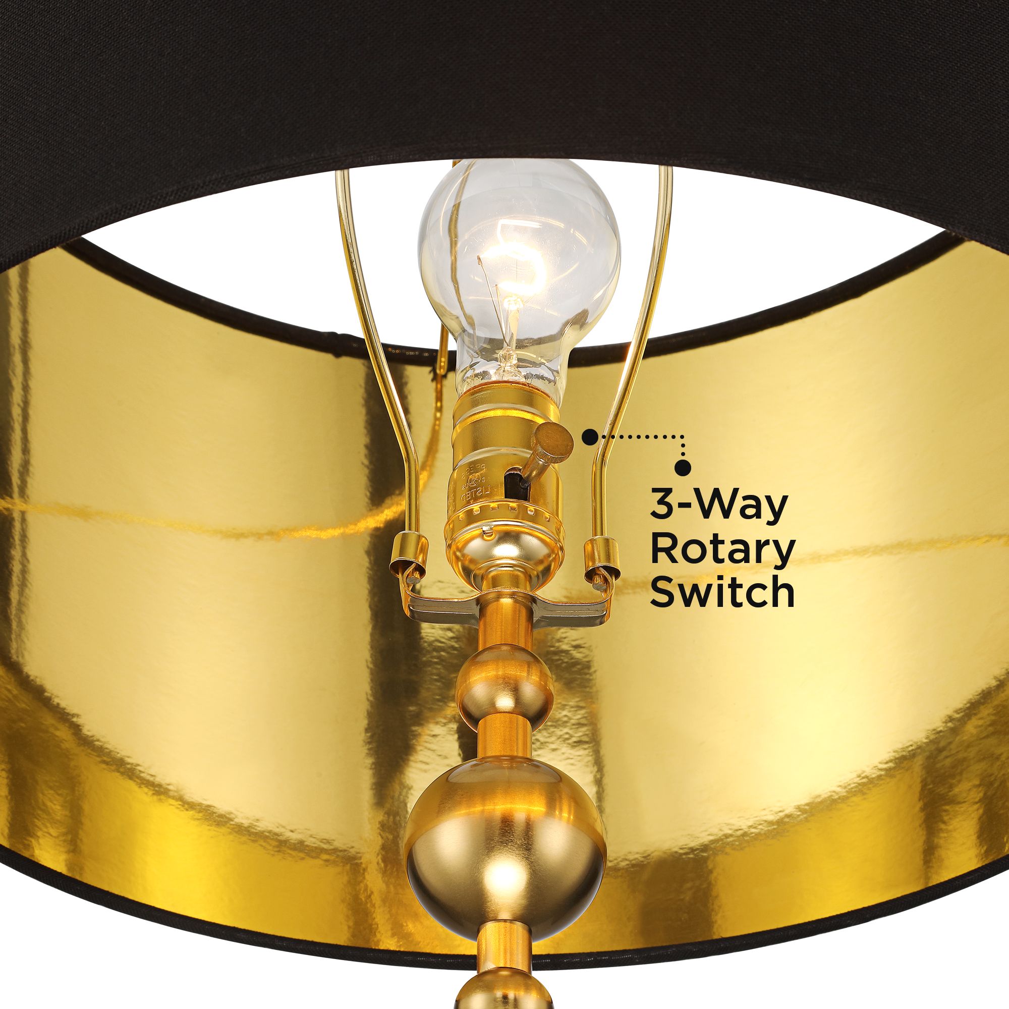 Image 5 Possini Euro Harlowe 63" High Black and Gold Floor Lamp more views