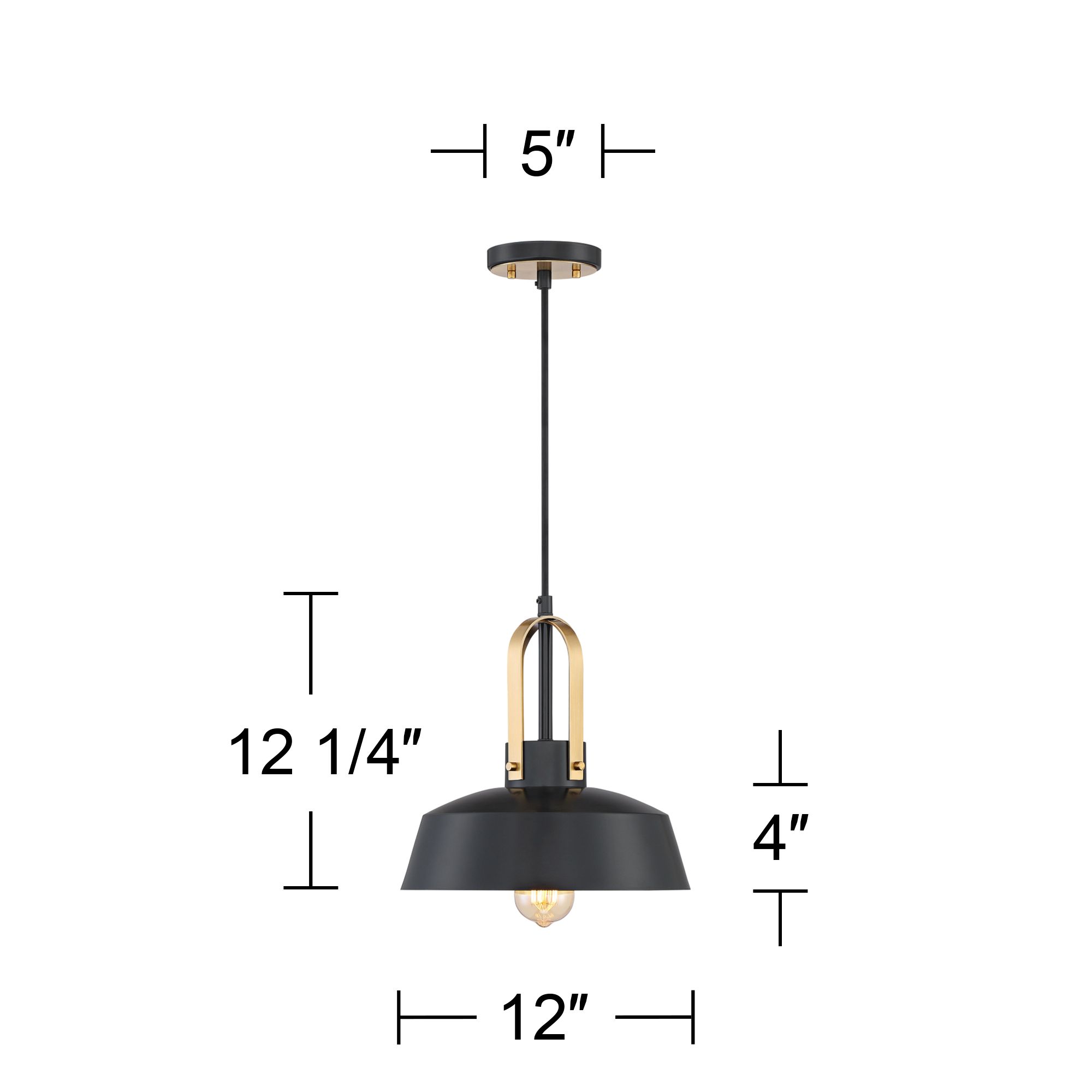 Possini Euro Harmonic 12" Wide Black and Warm Brass Mini Pendant Light