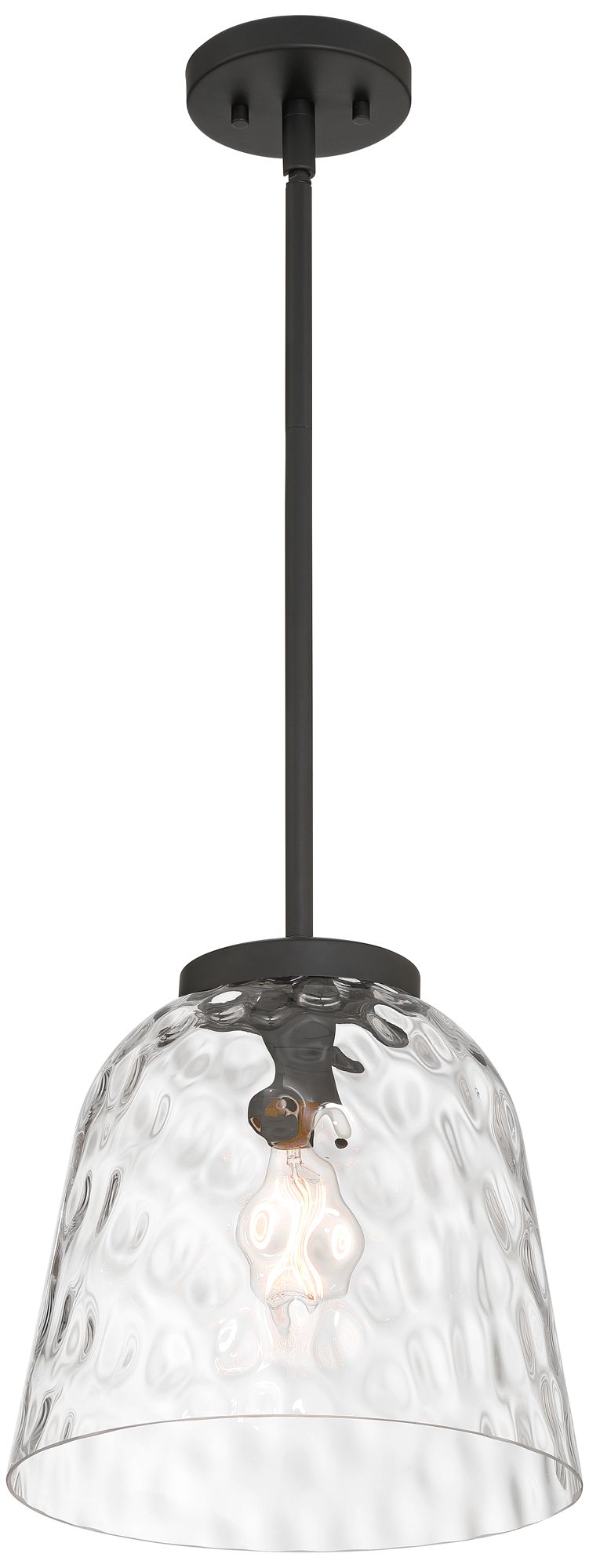 Image 6 Possini Euro Harper 12"W Matte Black Water Glass Mini-Pendant Light more views