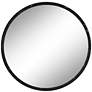 3_Possini Euro Harriet 34" Wide Black Faux Marble Round Wall Mirror