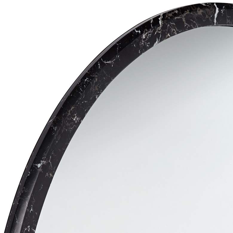 Image 4 Possini Euro Harriet 34" Wide Black Faux Marble Round Wall Mirror more views