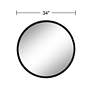Possini Euro Harriet 34" Wide Black Faux Marble Round Wall Mirror in scene