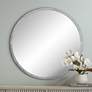 1_Possini Euro Harriet 34" Wide White Faux Marble Round Wall Mirror