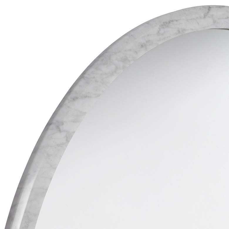 Image 3 Possini Euro Harriet 34" Wide White Faux Marble Round Wall Mirror more views