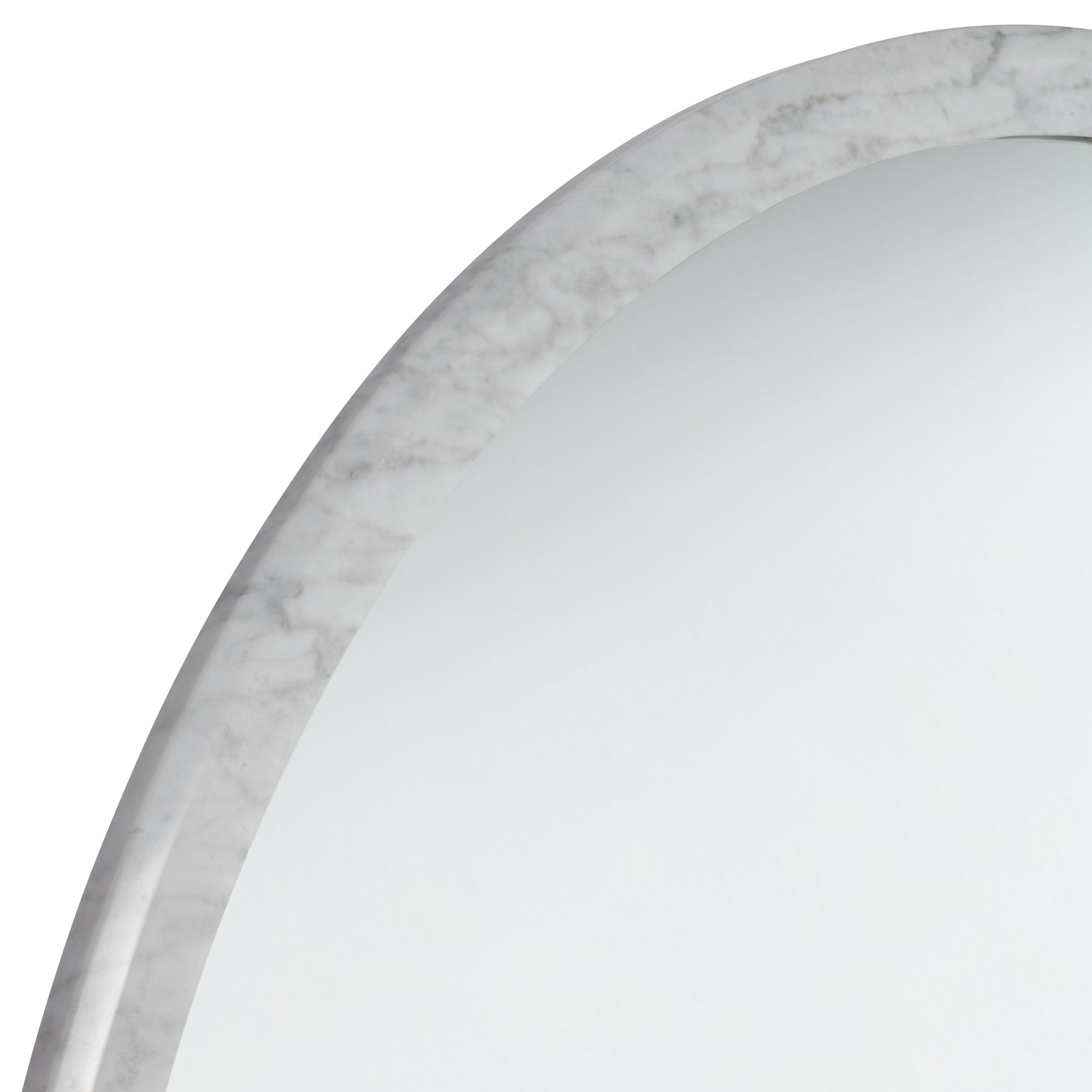 Image 2 Possini Euro Harriet White Faux Marble 34" Round Wall Mirrors Set of 2 more views