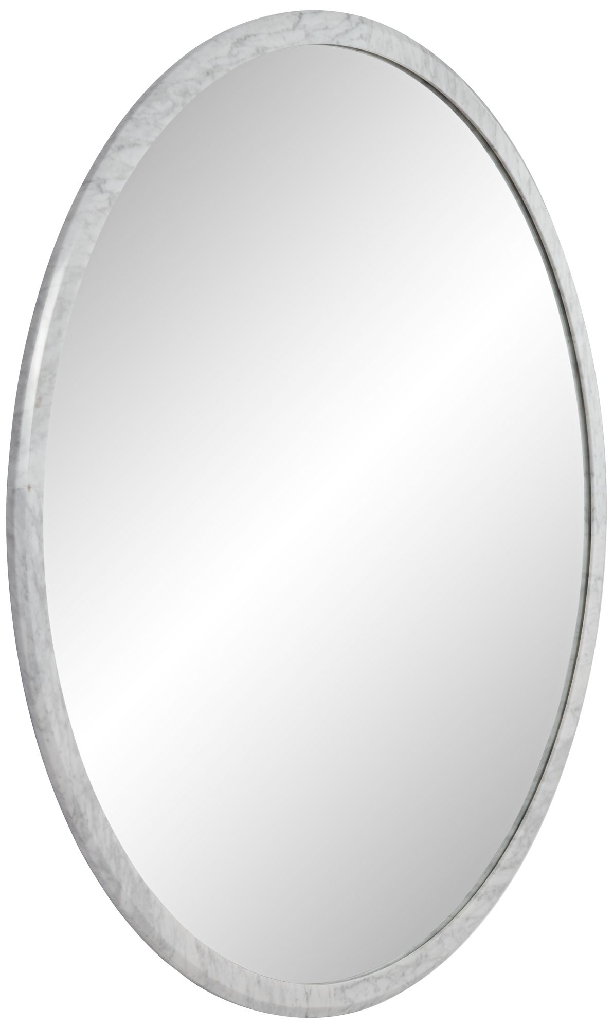 Image 4 Possini Euro Harriet White Faux Marble 34" Round Wall Mirrors Set of 2 more views