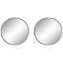 1_Possini Euro Harriet White Faux Marble 34" Round Wall Mirrors Set of 2