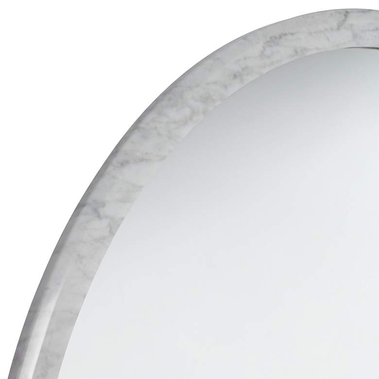 Image 2 Possini Euro Harriet White Faux Marble 34" Round Wall Mirrors Set of 2 more views