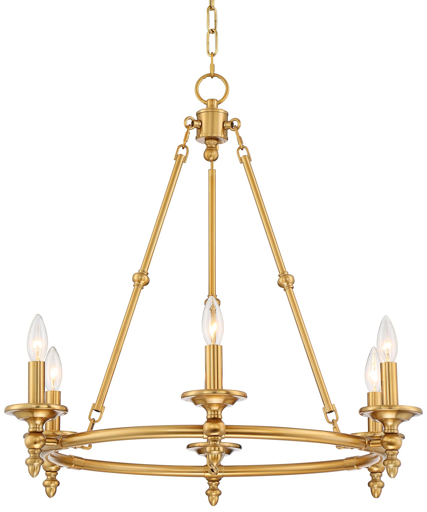 Image 3 Possini Euro Hartley 28"W Warm Antique Gold 6-Light Ring Chandelier