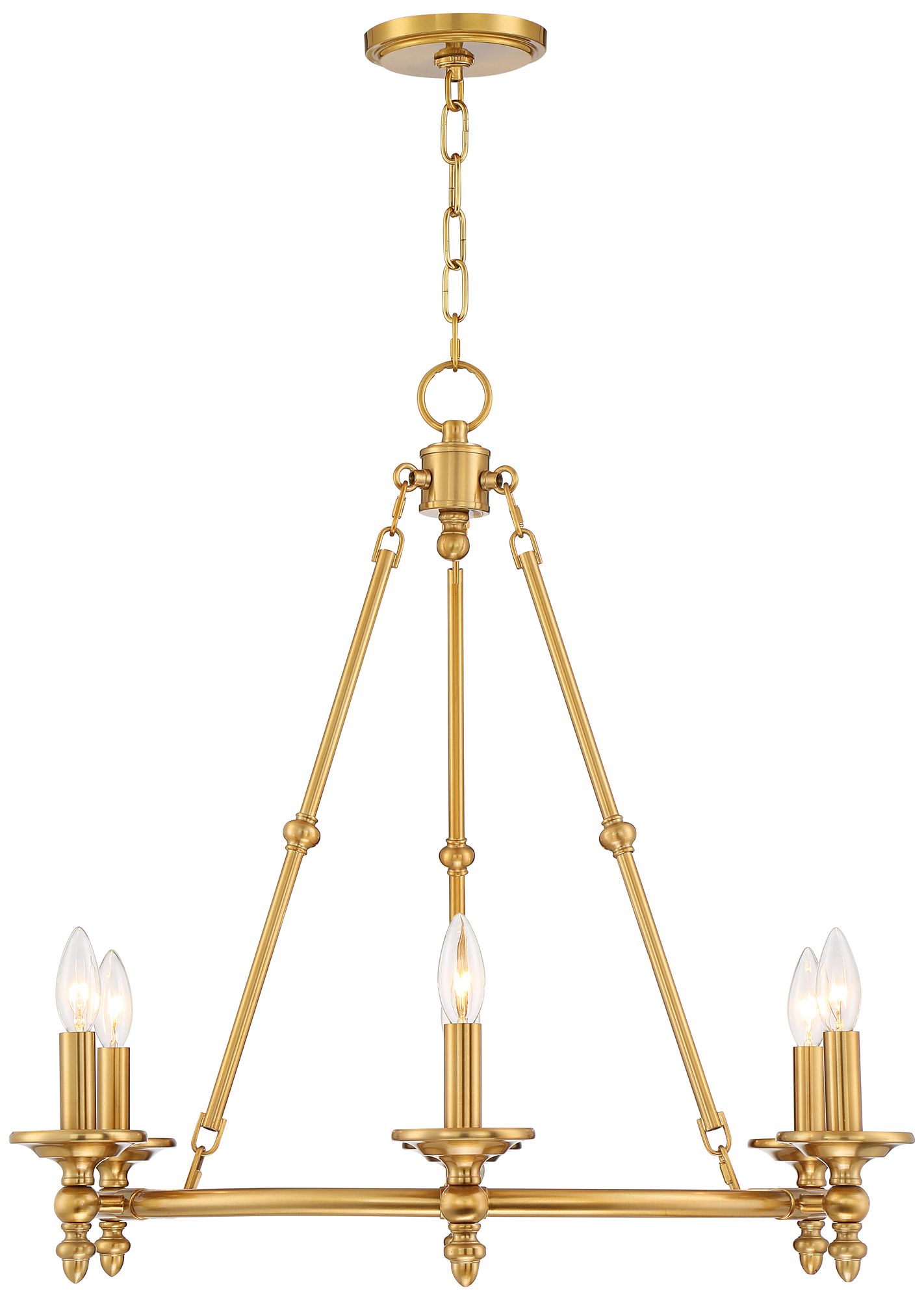 Watch A Video About the Stiffel Hartley Warm Antique Gold 6 Light Ring Chandelier