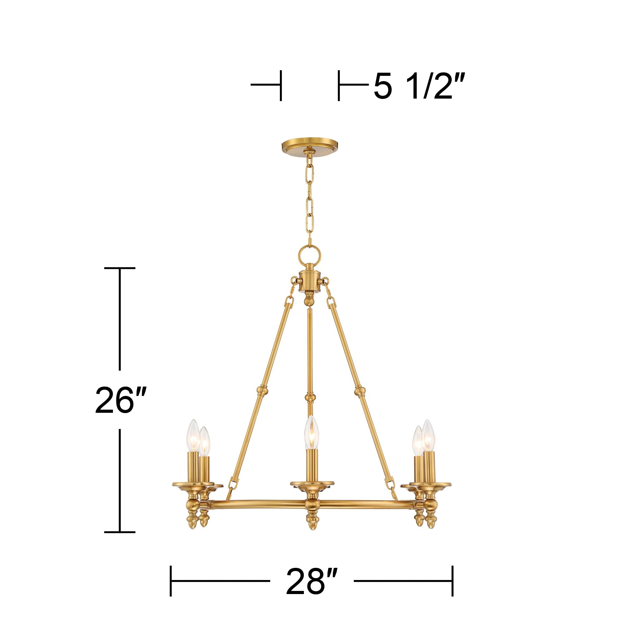 Watch A Video About the Stiffel Hartley Warm Antique Gold 6 Light Ring Chandelier