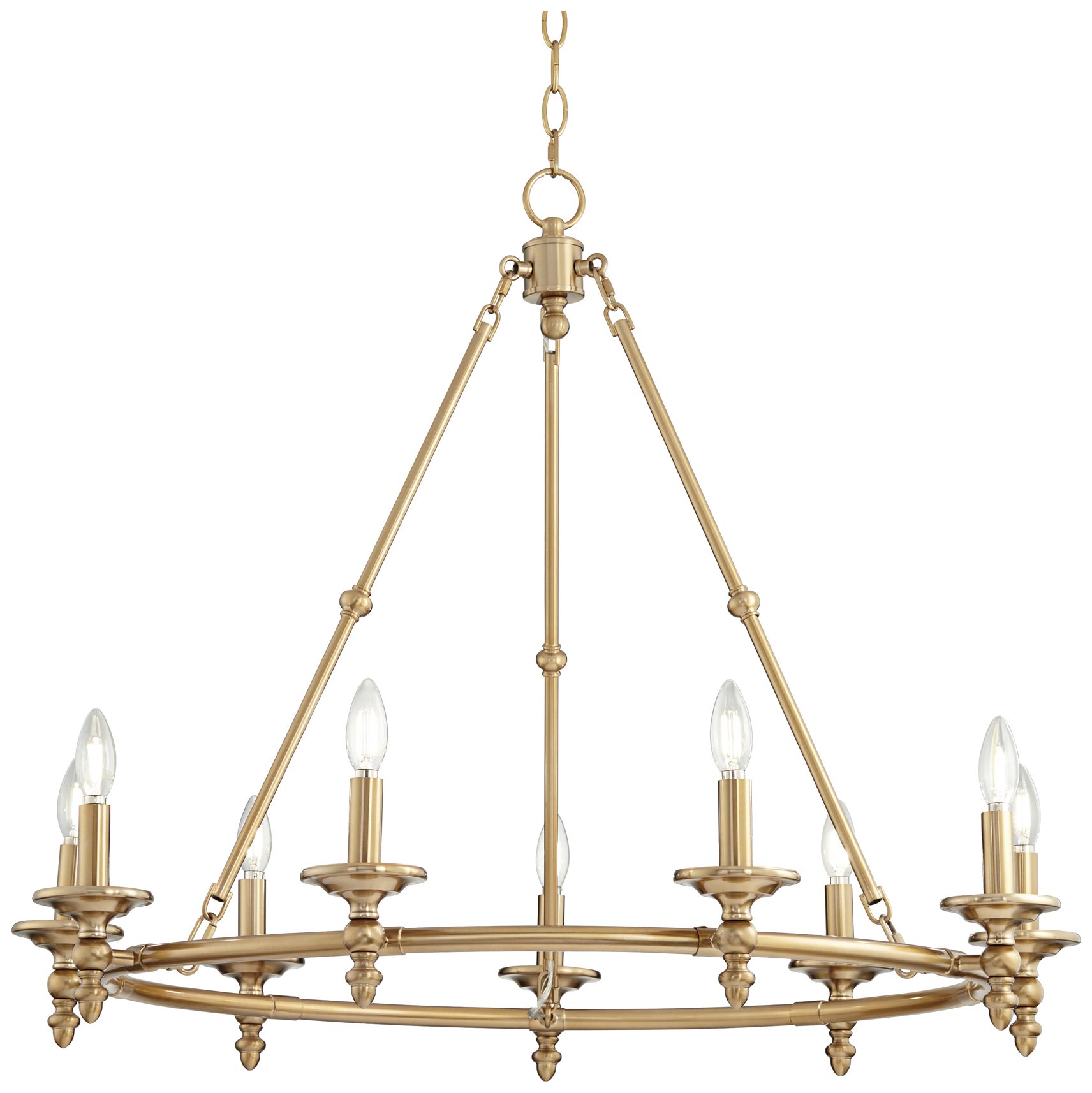 Possini Euro Hartley 35"W Warm Antique Gold 9-Light Ring Chandelier