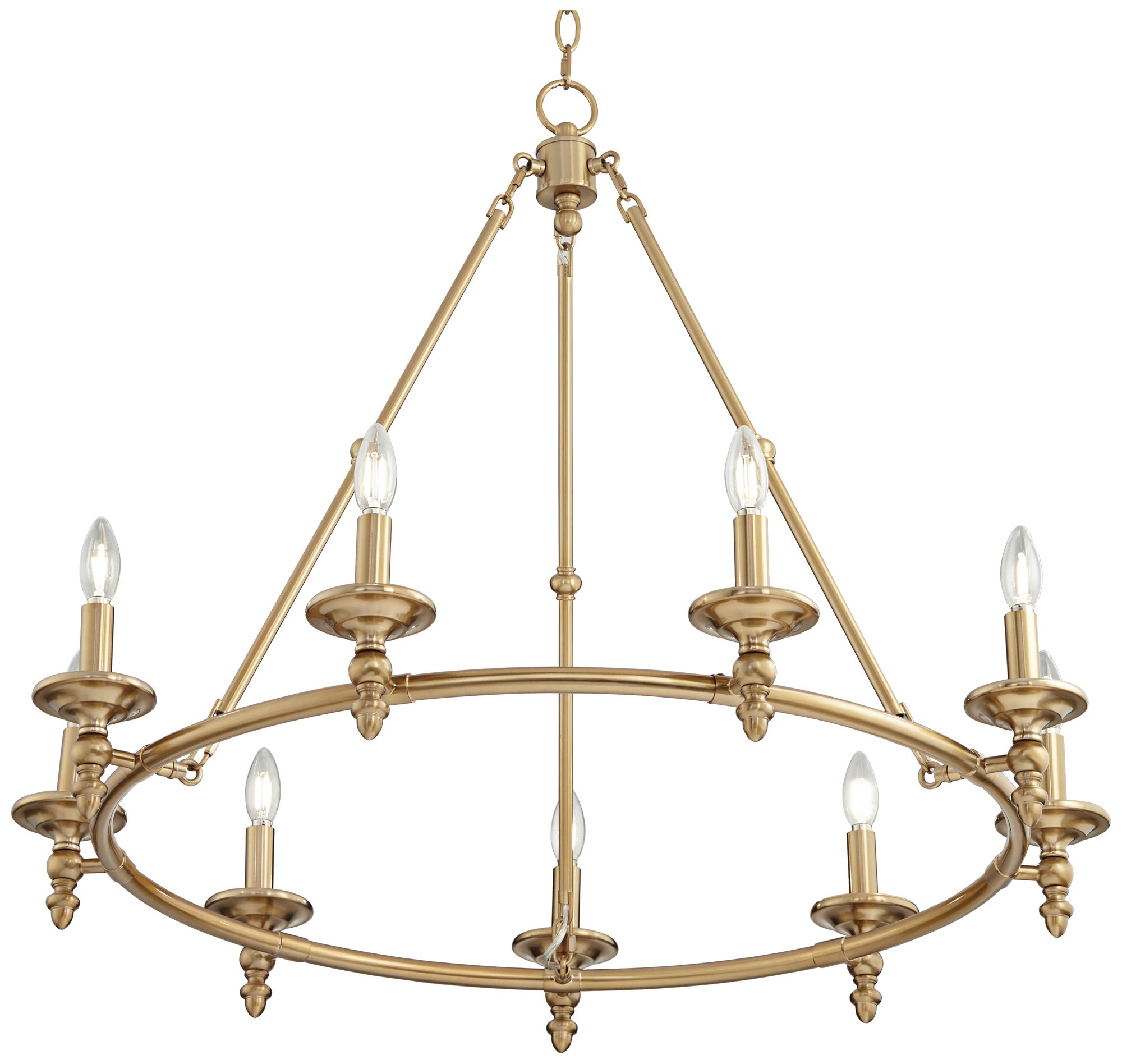 Image 4 Possini Euro Hartley 35"W Warm Antique Gold 9-Light Ring Chandelier more views