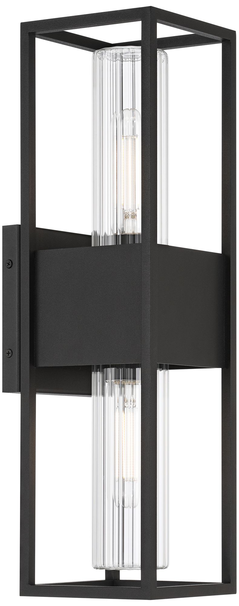 Image 6 Possini Euro Hathaway 20" Sand Black Modern 2-Light Outdoor Wall Light more views