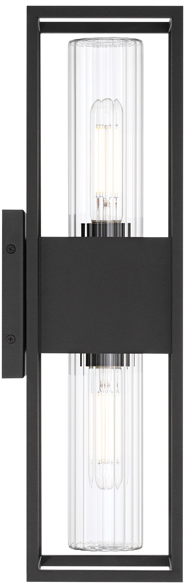 Possini Euro Hathaway 20" Sand Black Modern 2-Light Outdoor Wall Light