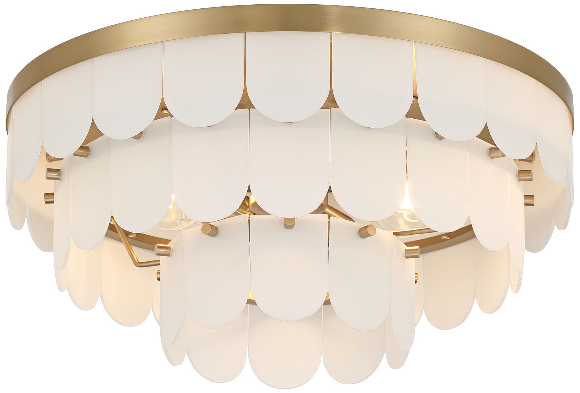 Image 2 Possini Euro Haumea 16 1/4" Wide Warm Gold Ceiling Light