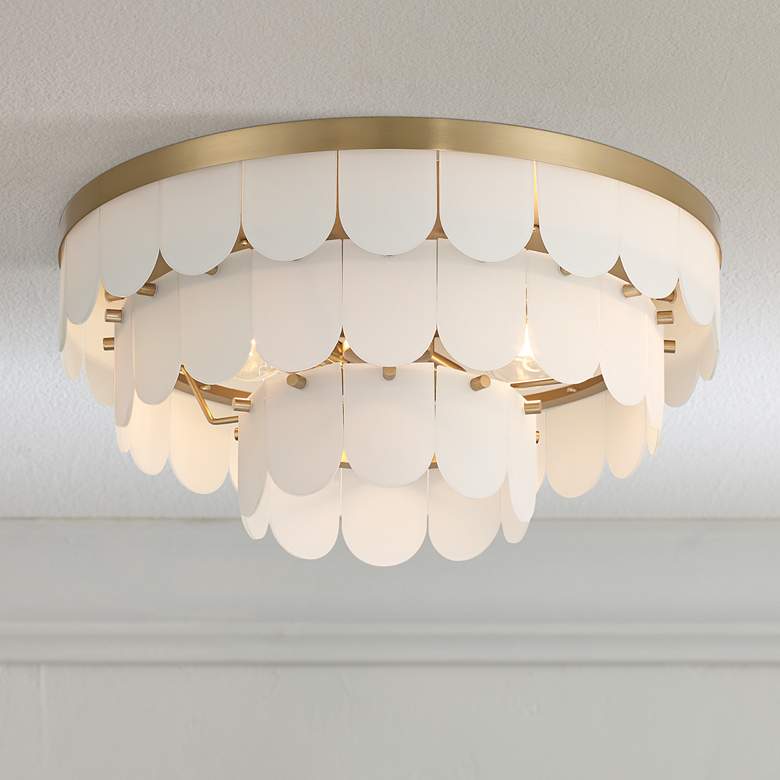 Image 1 Possini Euro Haumea 16 1/4" Wide Warm Gold Ceiling Light