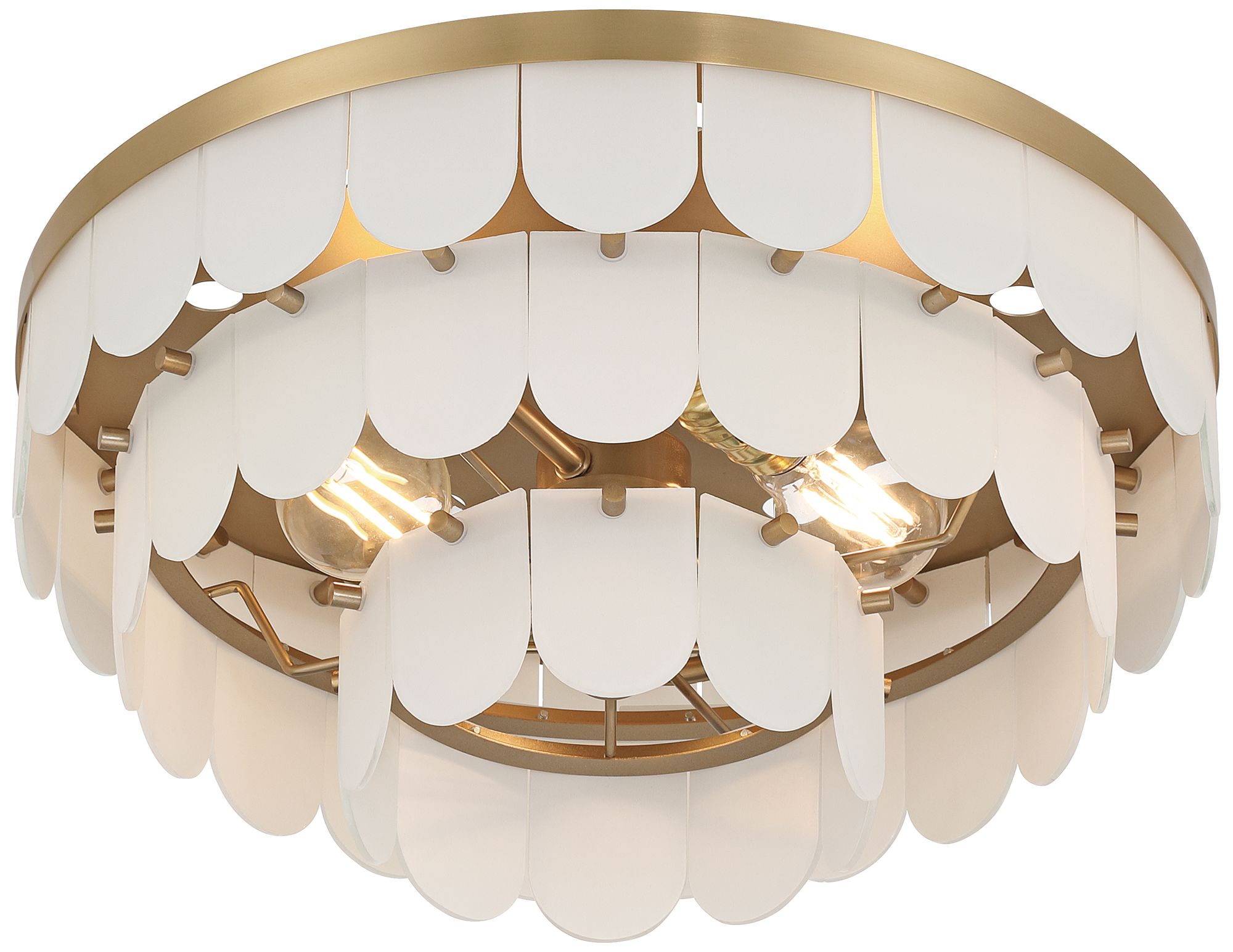 Possini Euro Haumea 16 1/4" Wide Warm Gold Ceiling Light