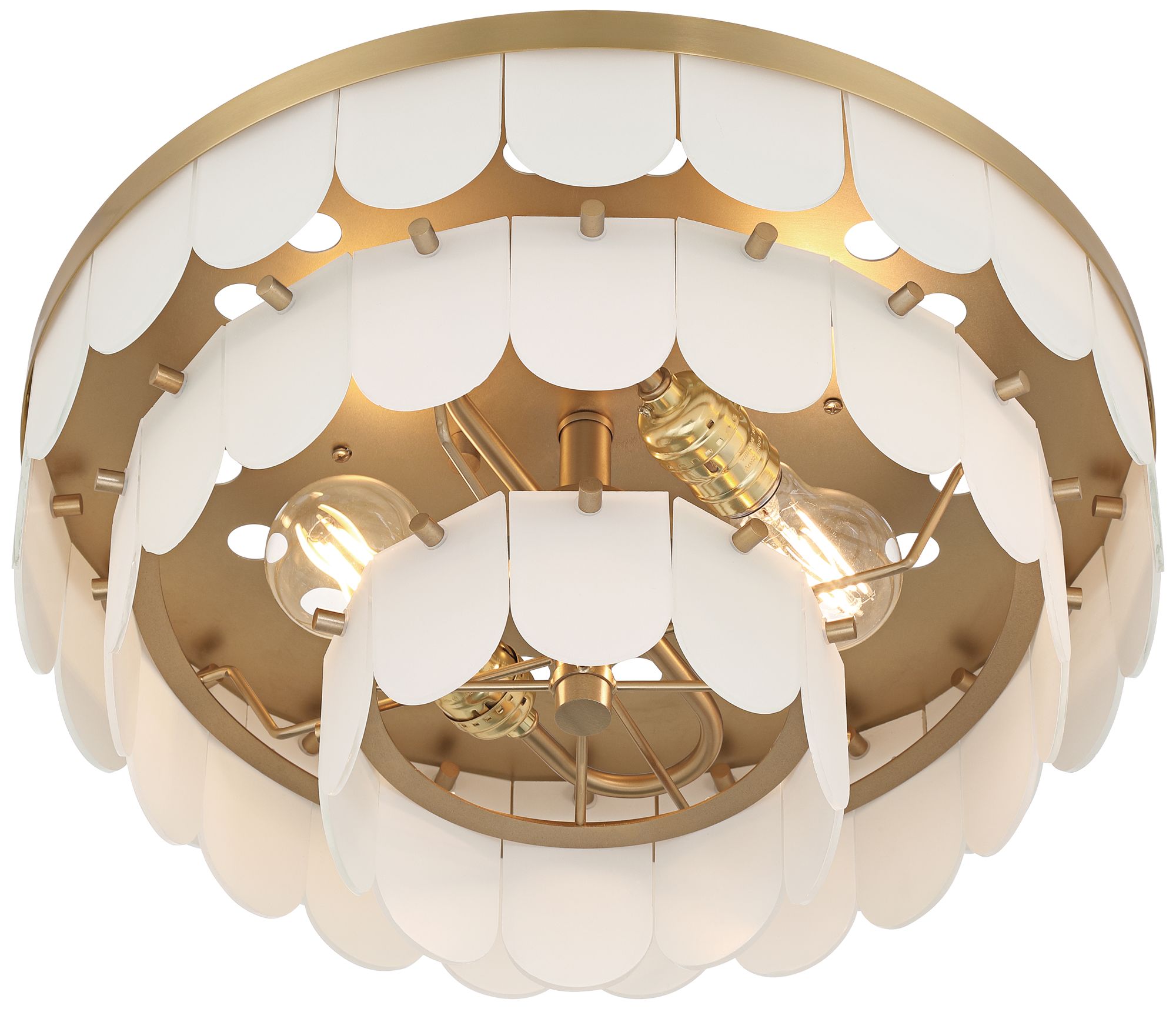 Possini Euro Haumea 16 1/4" Wide Warm Gold Ceiling Light