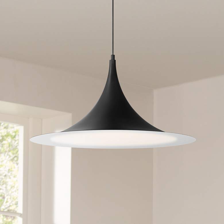 Image 1 Possini Euro Havilund 30" Wide Matte Black Pendant Light