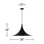 7_Possini Euro Havilund 30" Wide Matte Black Pendant Light more views