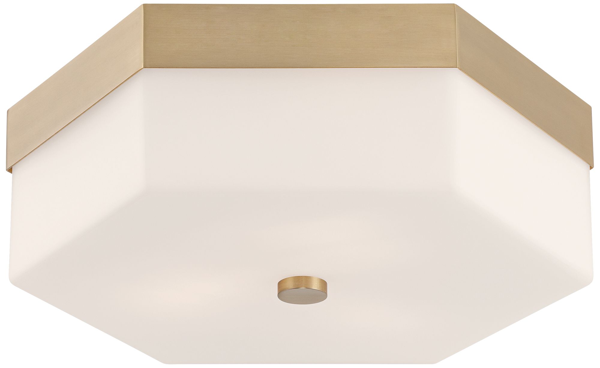 Image 3 Possini Euro Hawkins 14"W Matte Brass Opal Glass 3-Light Ceiling Light