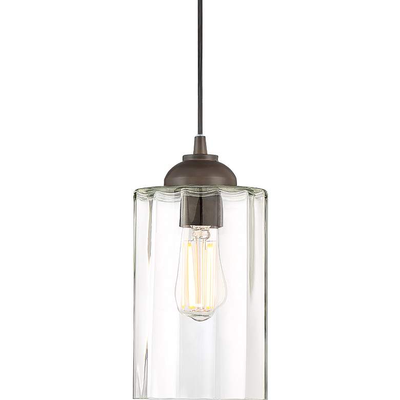 Image 2 Possini Euro Hawthorne 5 1/4 inch Wide Bronze LED Mini Pendant