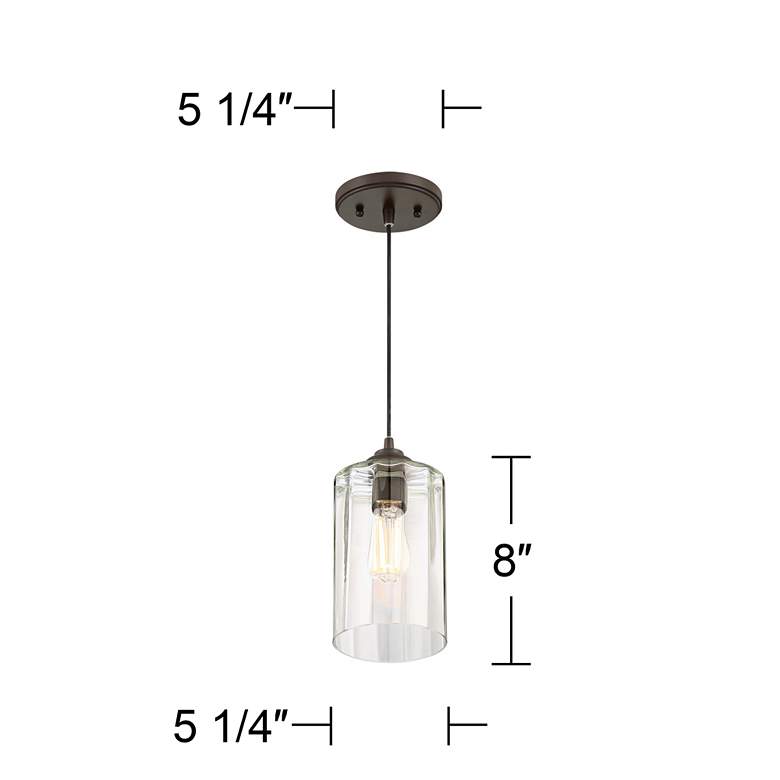 Image 6 Possini Euro Hawthorne 5 1/4" Wide Bronze LED Mini Pendant more views