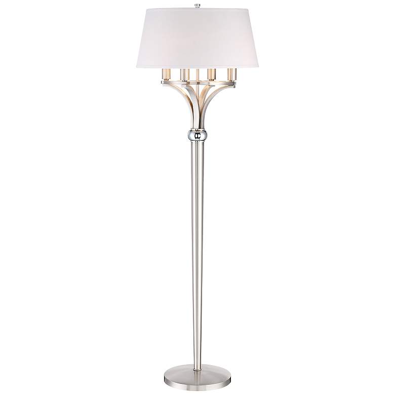 Image 1 Possini Euro Hayley 4-Light Brushed Nickel Floor Lamp