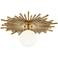Possini Euro Hazel 24" Wide Sunburst Warm Antique Brass Ceiling Light