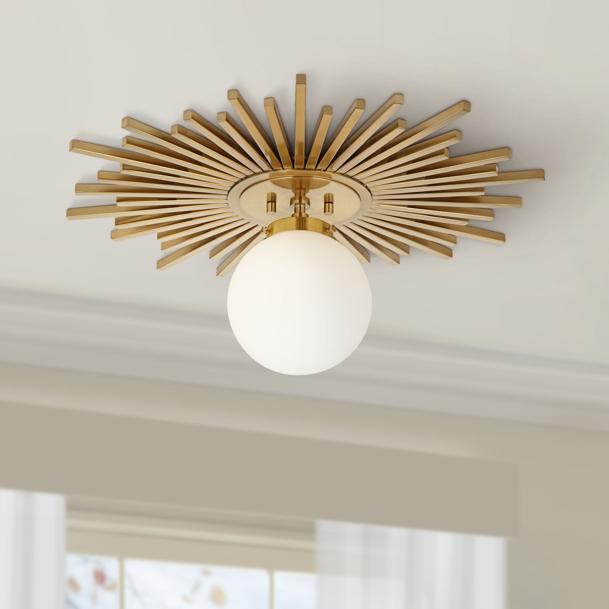 Watch A Video About the Possini Euro Hazel Warm Antique Brass Ceiling Light