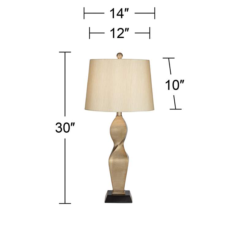 Image 7 Possini Euro Helen 30 inch Modern Gold Twist Sculpture Table Lamp more views