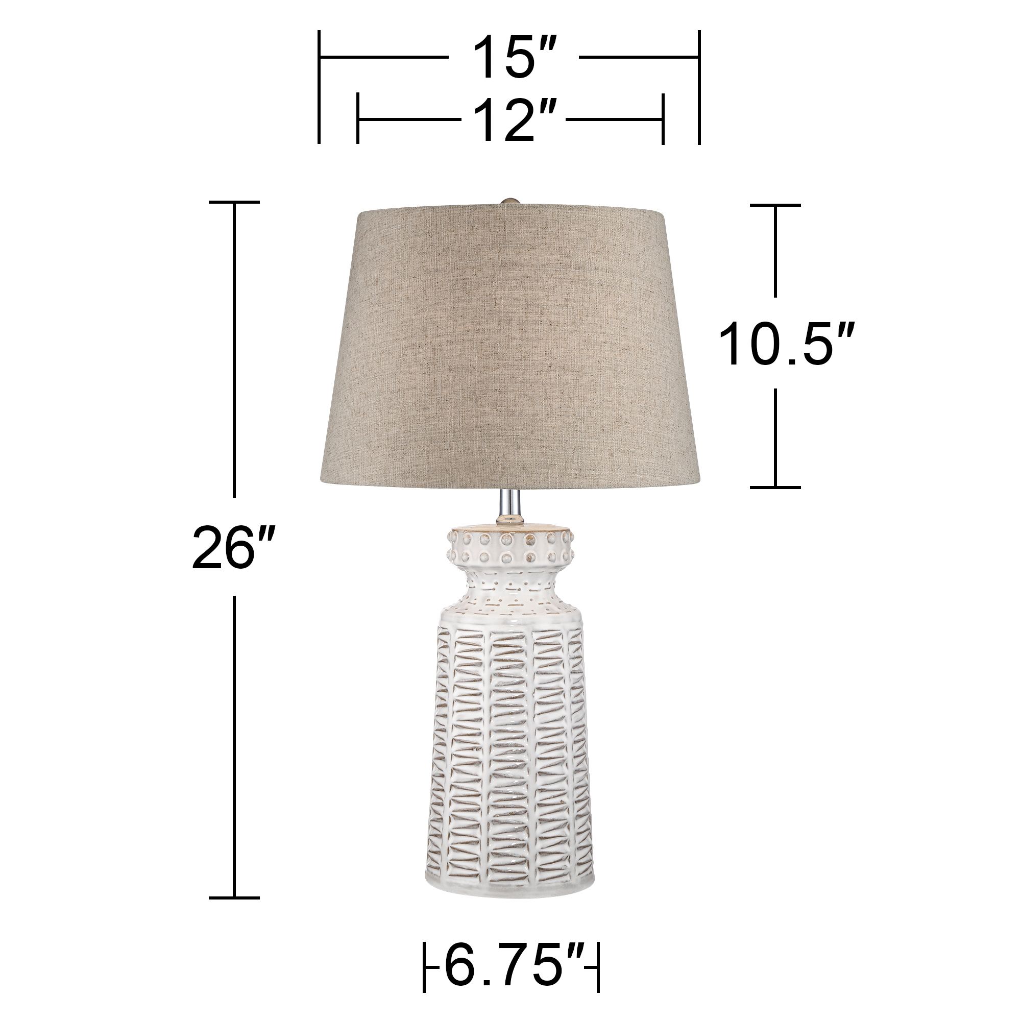 Possini Euro Helene 26" Cream White Ceramic Table Lamp with Dimmer in scene