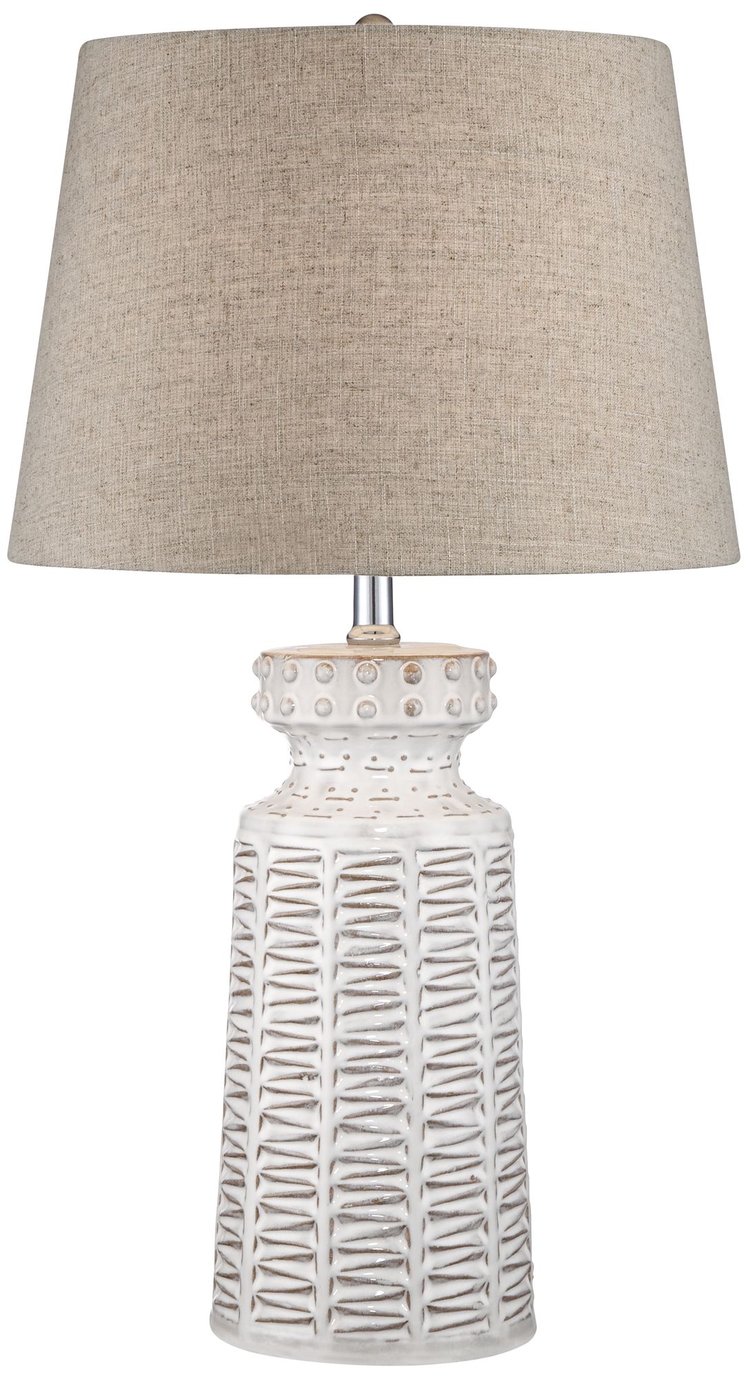 Possini Euro Helene 26" Cream White Ceramic Table Lamp with USB Dimmer