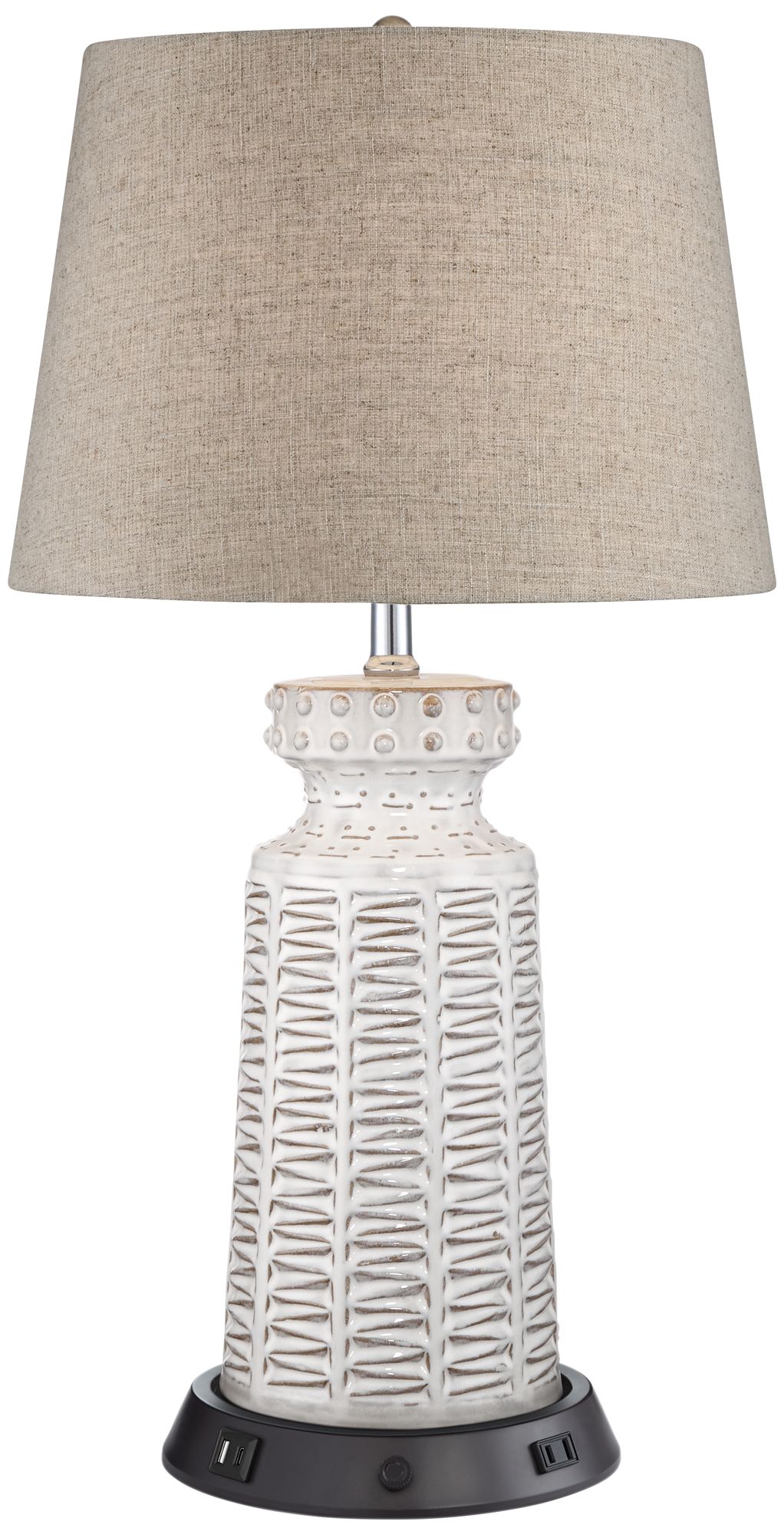 Image 2 Possini Euro Helene Ceramic Table Lamp with Dimmable USB Workstation Base