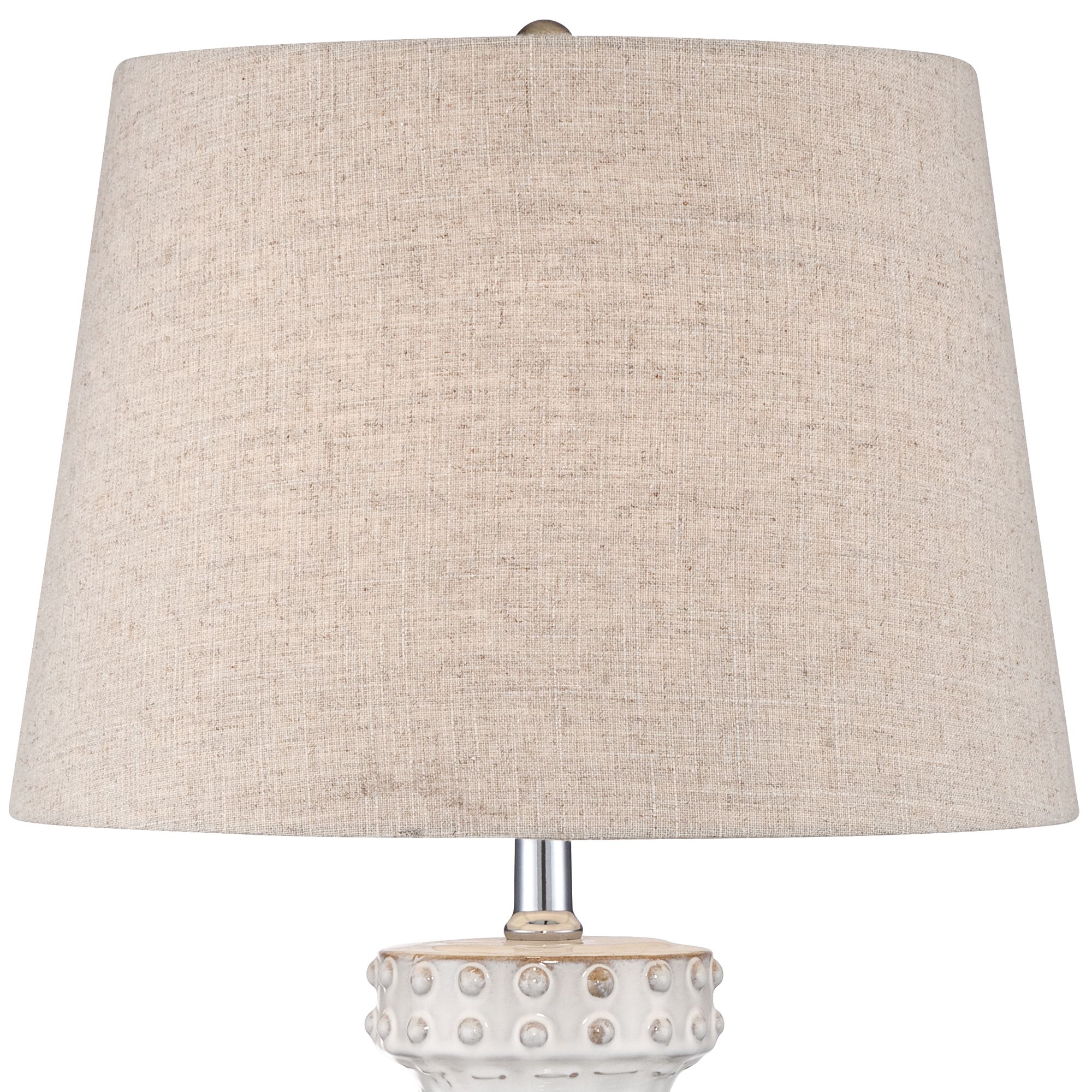 Image 5 Possini Euro Helene White Glaze Ceramic Table Lamp Set of 2 more views