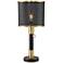 Possini Euro Helios Brass and Black LED Column Table Lamp