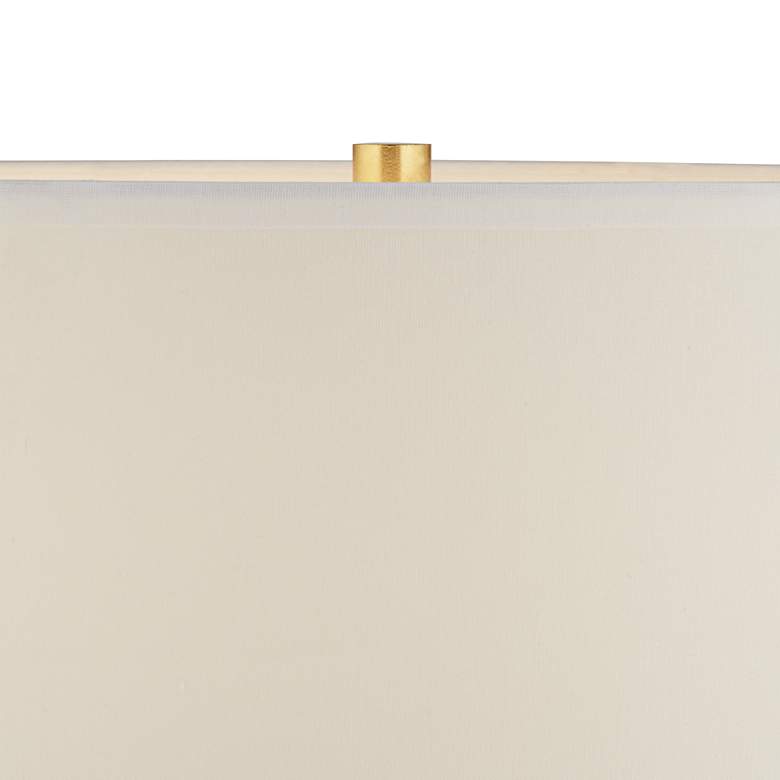 Image 4 Possini Euro Helix 30" Brass and White Marble Modern Lamp with Dimmer more views