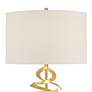 Possini Euro Helix 30" Brass and White Marble Modern Lamp with Dimmer in scene