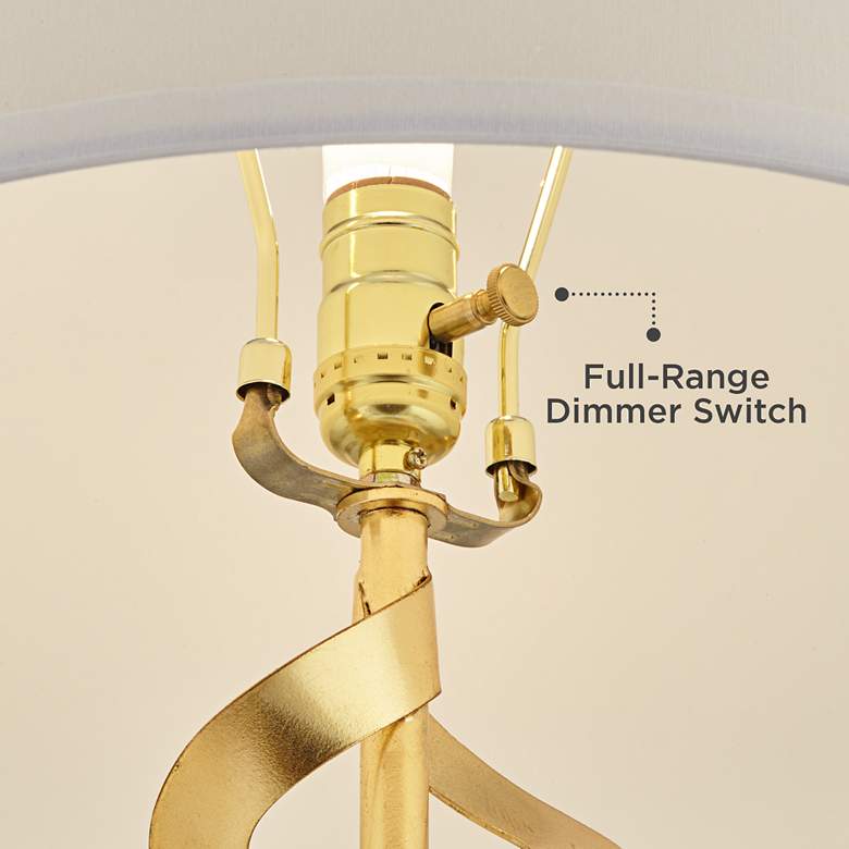 Image 6 Possini Euro Helix 30" Brass and White Marble Modern Lamp with Dimmer more views