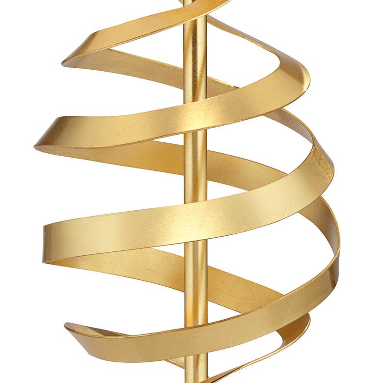 Image 7 Possini Euro Helix 30" Brass and White Marble Modern Lamp with Dimmer more views