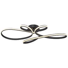 Image2 of Possini Euro Helix 36 1/2" Wide Sand Black LED Spiral Ceiling Light