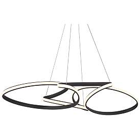 Image2 of Possini Euro Helix 39 1/2" Sand Black LED Multi-Ring Pendant Light
