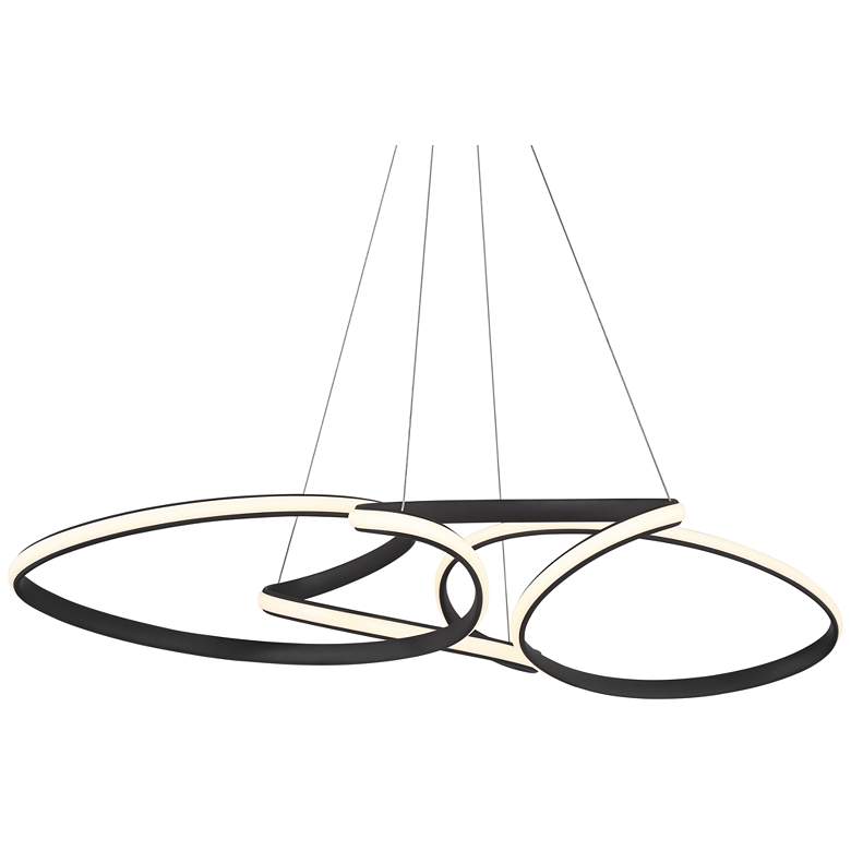 Image 2 Possini Euro Helix 39 1/2" Sand Black LED Multi-Ring Pendant Light