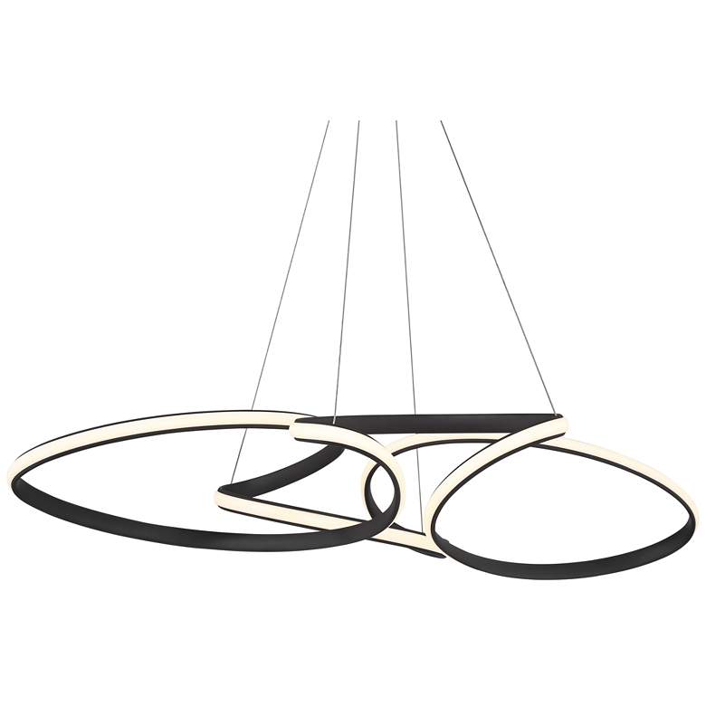 Image 3 Possini Euro Helix 39 1/2" Sand Black LED Multi-Ring Pendant Light
