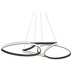 Possini Euro Helix 39 1/2&quot; Sand Black LED Multi-Ring Pendant Light