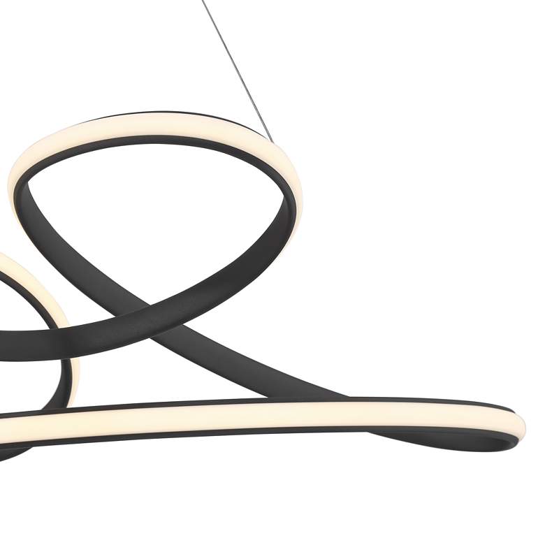 Image 4 Possini Euro Helix 39 1/2" Sand Black LED Multi-Ring Pendant Light more views